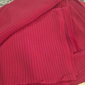 Fabric, Red & Black Striped Polyester Georgette, 45" x 2 yds